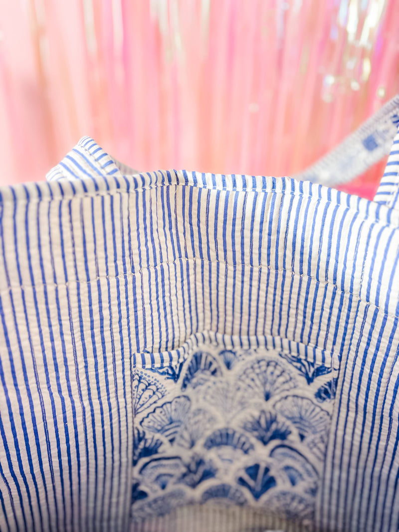 Heart of Grace - Calico Scallop | Regular Size Quilted Tote Bag