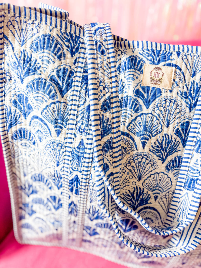 Heart of Grace - Calico Scallop | Regular Size Quilted Tote Bag