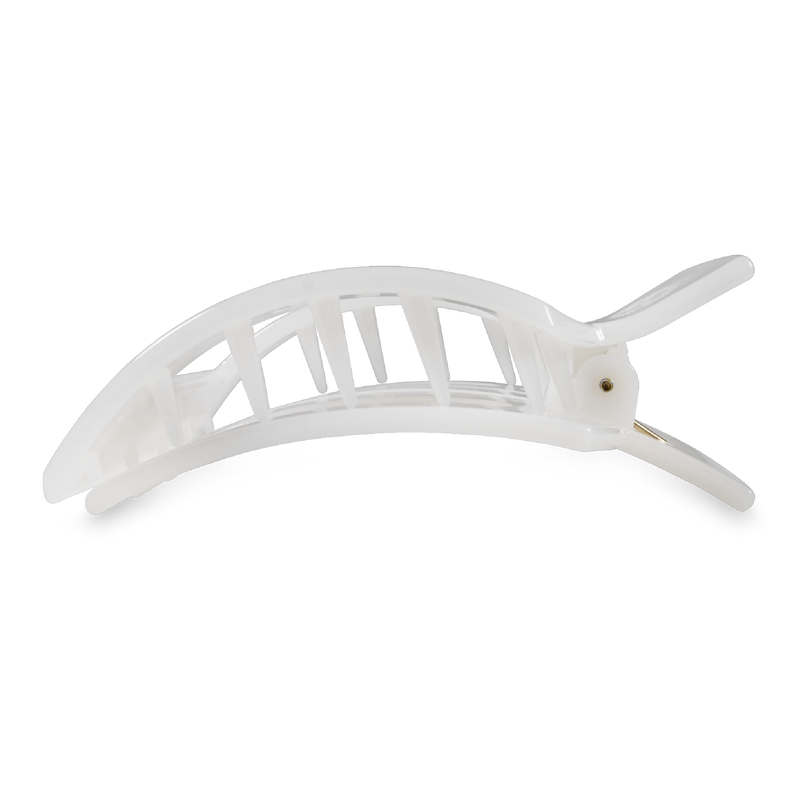 TELETIES - Square Flat Hair Clip | Large | Coconut White