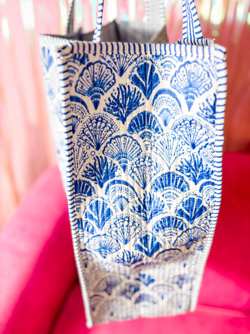 Heart of Grace - Calico Scallop | Regular Size Quilted Tote Bag