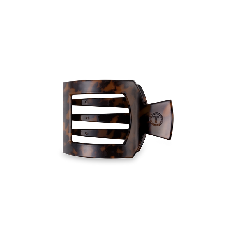 TELETIES - Square Flat Hair Clip | Small | Tortoise