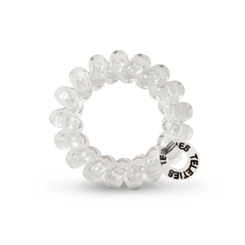 TELETIES - Spiral Hair Coils | Tiny | Crystal Clear Hair Ties