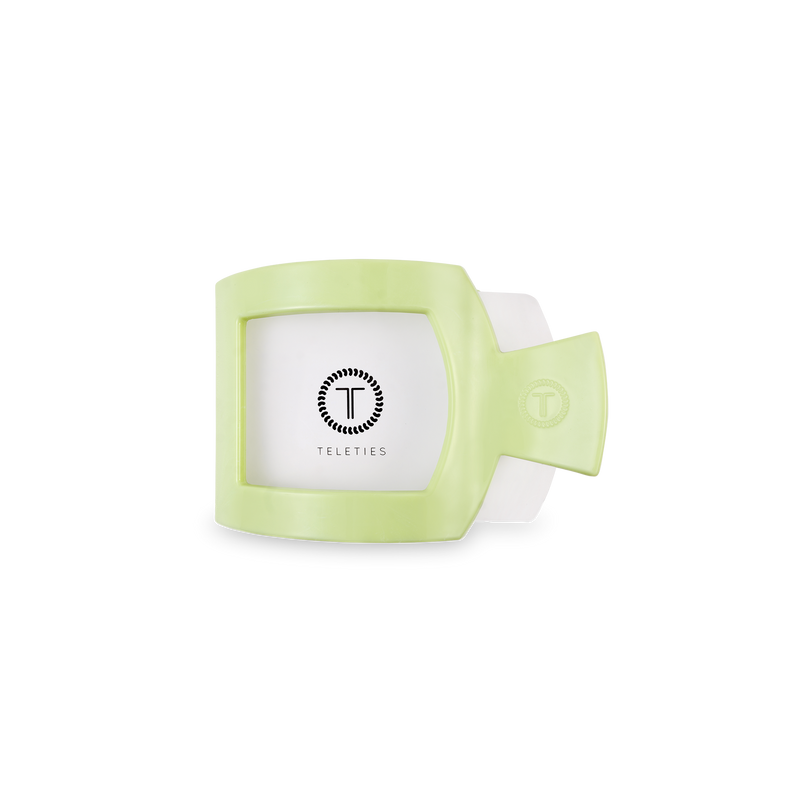 TELETIES - Square Flat Hair Clip | Small | Aloe, There!