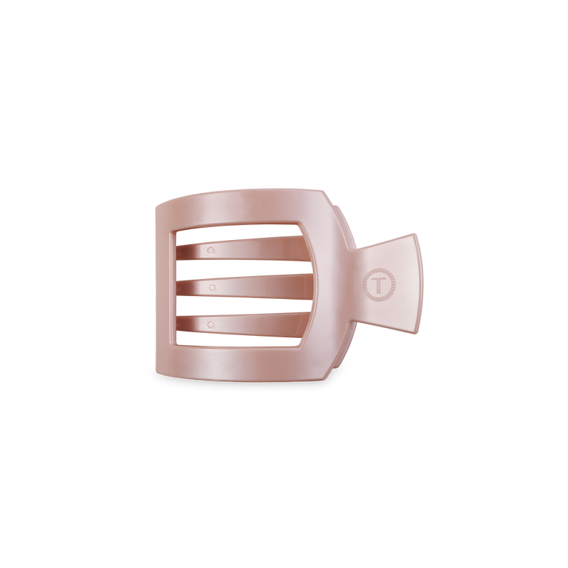 TELETIES - Square Flat Hair Clip | Small | Pearly Pink