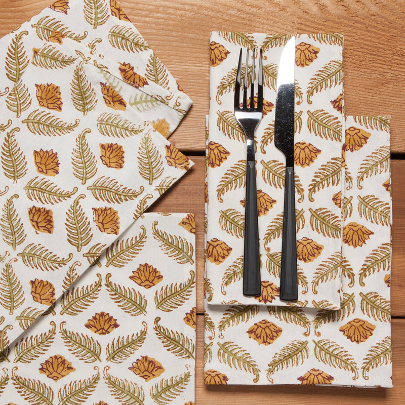 Frond Block Print Napkins Set