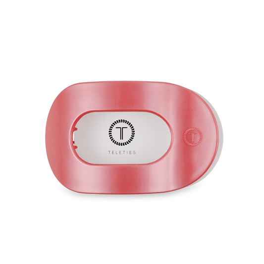 TELETIES - Round Flat Hair Clip | Medium | Calming Coral