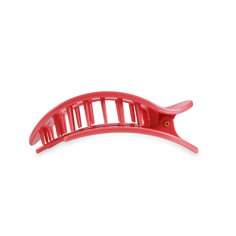 TELETIES - Round Flat Hair Clip | Medium | Calming Coral