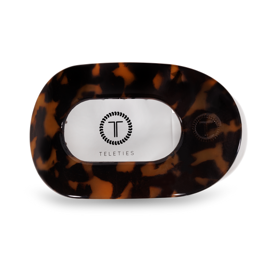 TELETIES - Round Flat Hair Clip | Large | Tortoise
