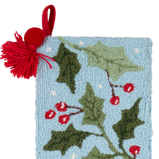 Peking Handicraft - Holly w/Tassel & Pom Pom Hook Stocking