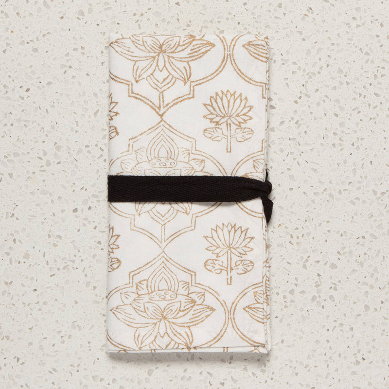 Lotus Block Print Napkins Set