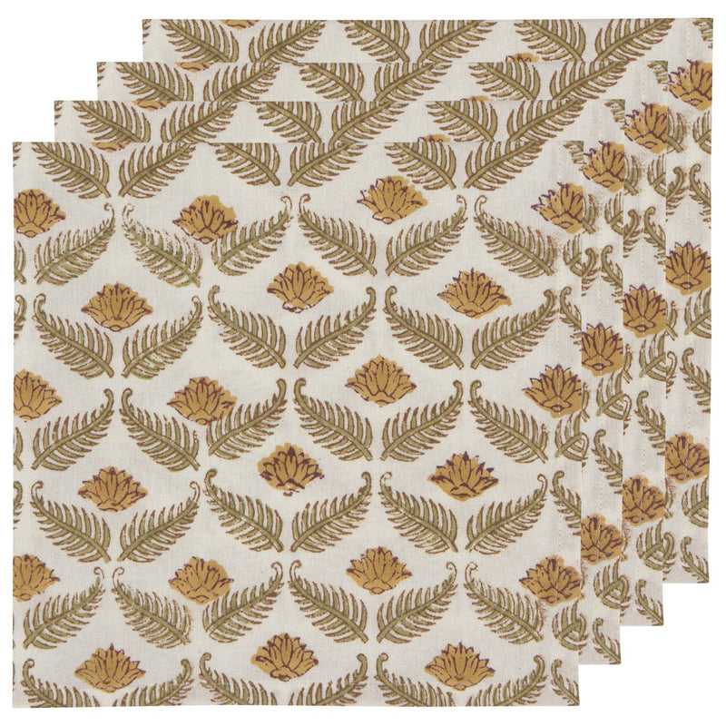 Frond Block Print Napkins Set