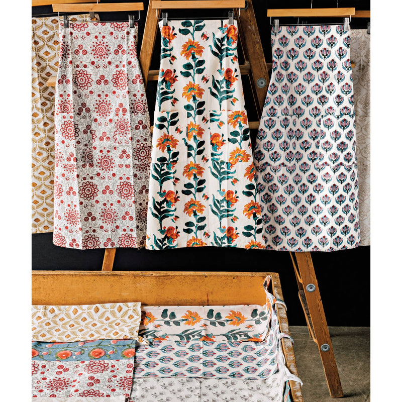 Frond Block Print Cotton Apron