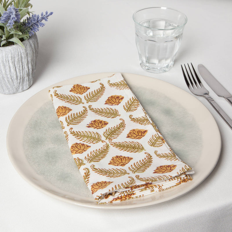 Frond Block Print Napkins Set