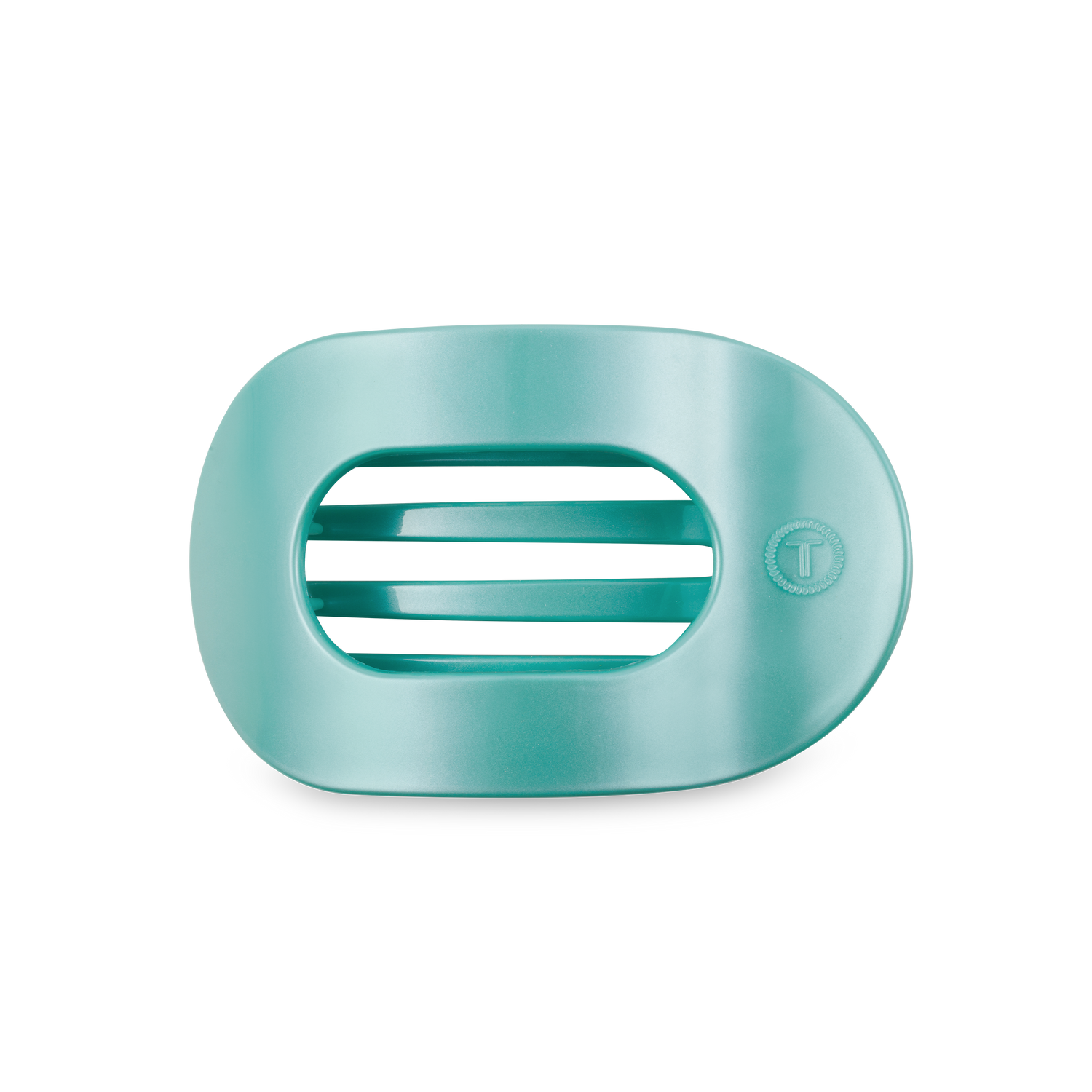 TELETIES - Round Flat Hair Clip | Medium | Totally Turquoise