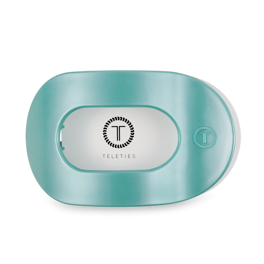 TELETIES - Round Flat Hair Clip | Large | Totally Turquoise