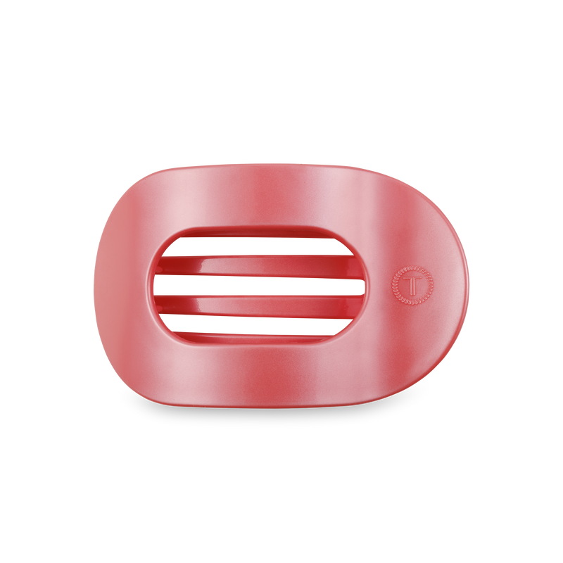 TELETIES - Round Flat Hair Clip | Medium | Calming Coral