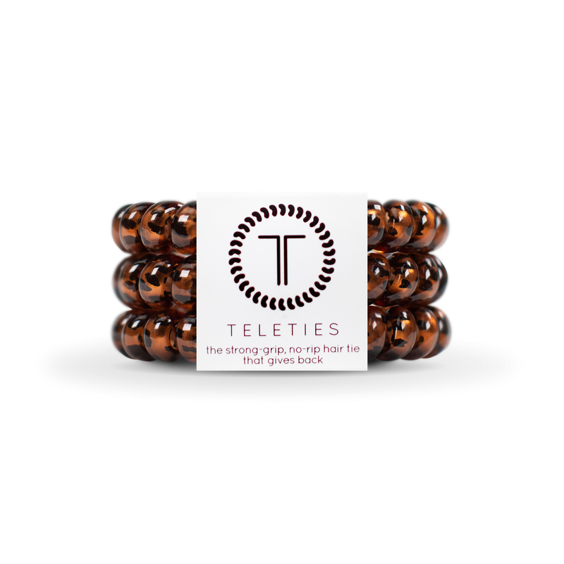 TELETIES - Spiral Hair Coils | Large | Tortoise Hair Ties