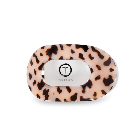 TELETIES - Round Flat Hair Clip | Medium | Blonde Tortoise
