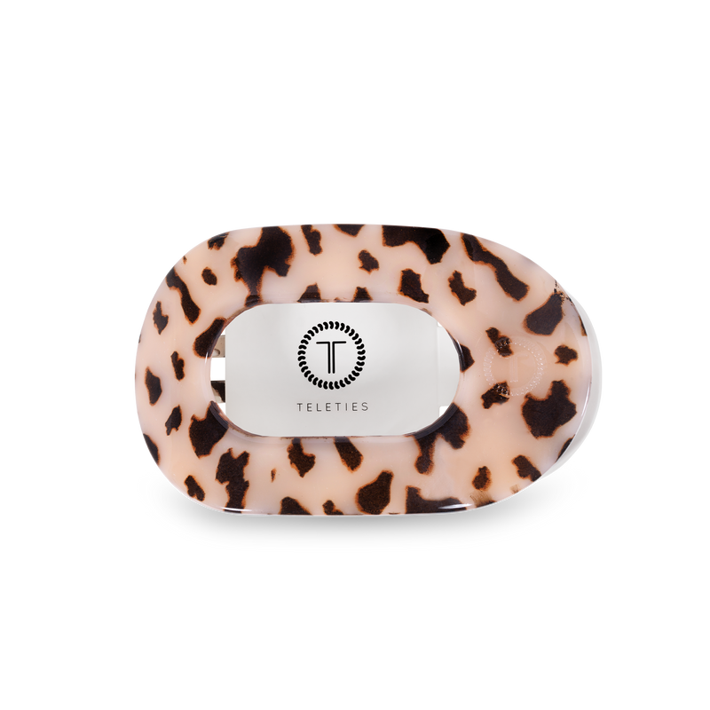 TELETIES - Round Flat Hair Clip | Medium | Blonde Tortoise
