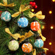 Daana Paani LLC - 60 Ceramic Multicolor Christmas Balls Ornaments