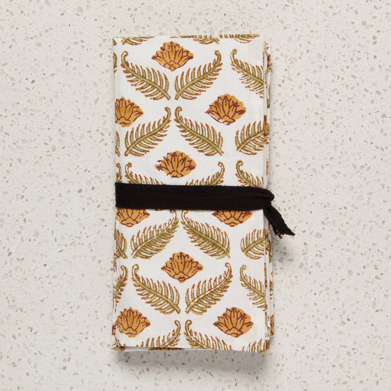 Frond Block Print Napkins Set