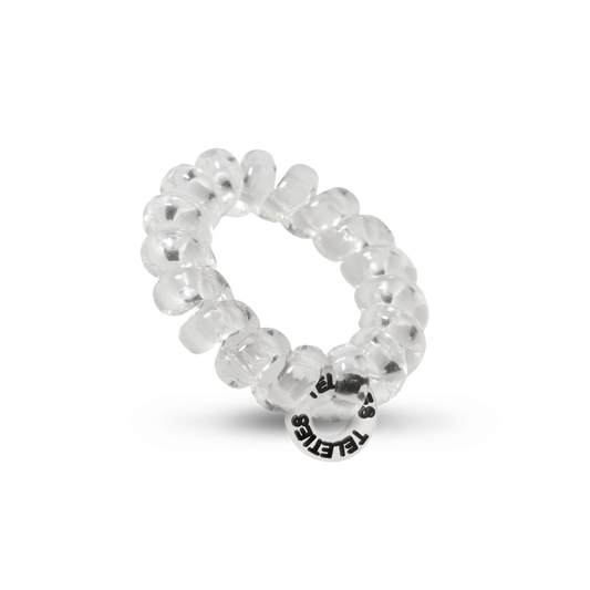TELETIES - Spiral Hair Coils | Tiny | Crystal Clear Hair Ties