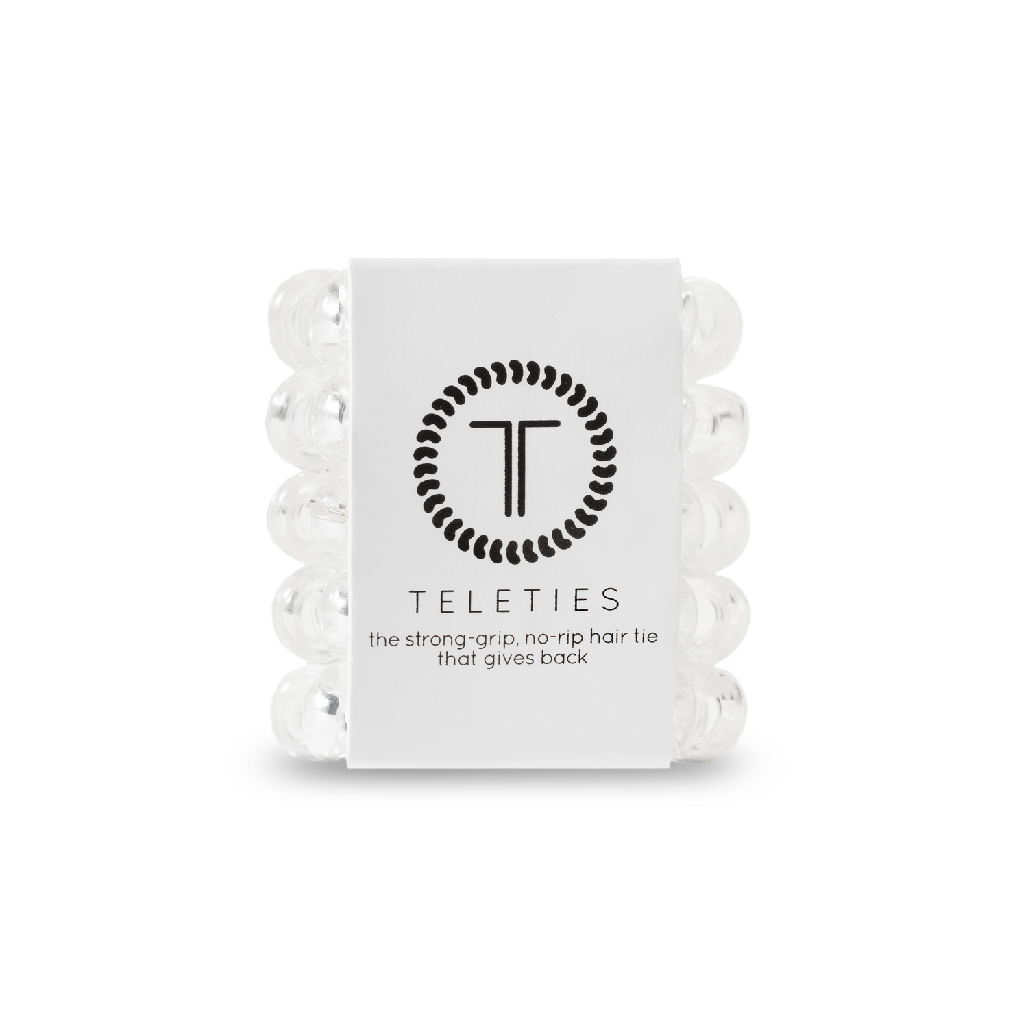 TELETIES - Spiral Hair Coils | Tiny | Crystal Clear Hair Ties