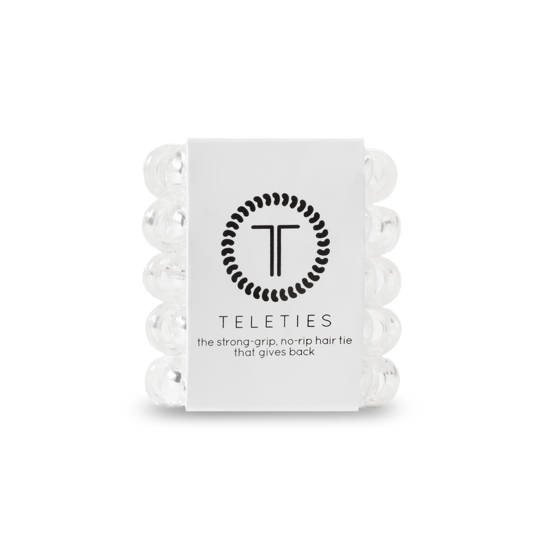 TELETIES - Spiral Hair Coils | Tiny | Crystal Clear Hair Ties
