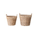 Hand-Woven Water Hyacinth Baskets with Handles, Natural, Set of 2