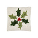 Peking Handicraft - Holly Snowflake w/Poms Hook Pillow
