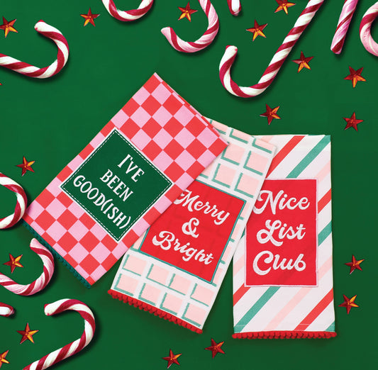 Peking Handicraft - I'Ve Been Good(Ish) w/Pom Pom Kitchen Towel