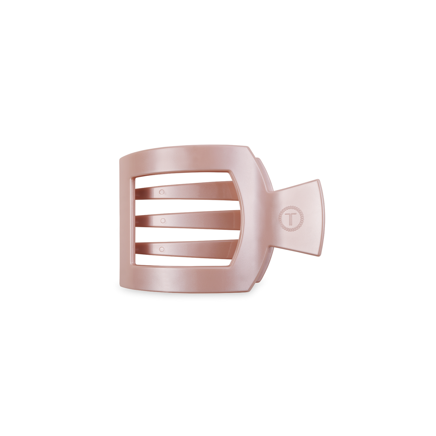 TELETIES - Square Flat Hair Clip | Small | Pearly Pink