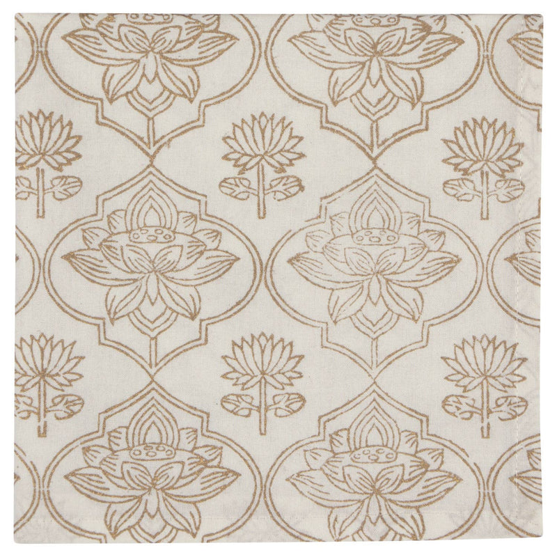 Lotus Block Print Napkins Set